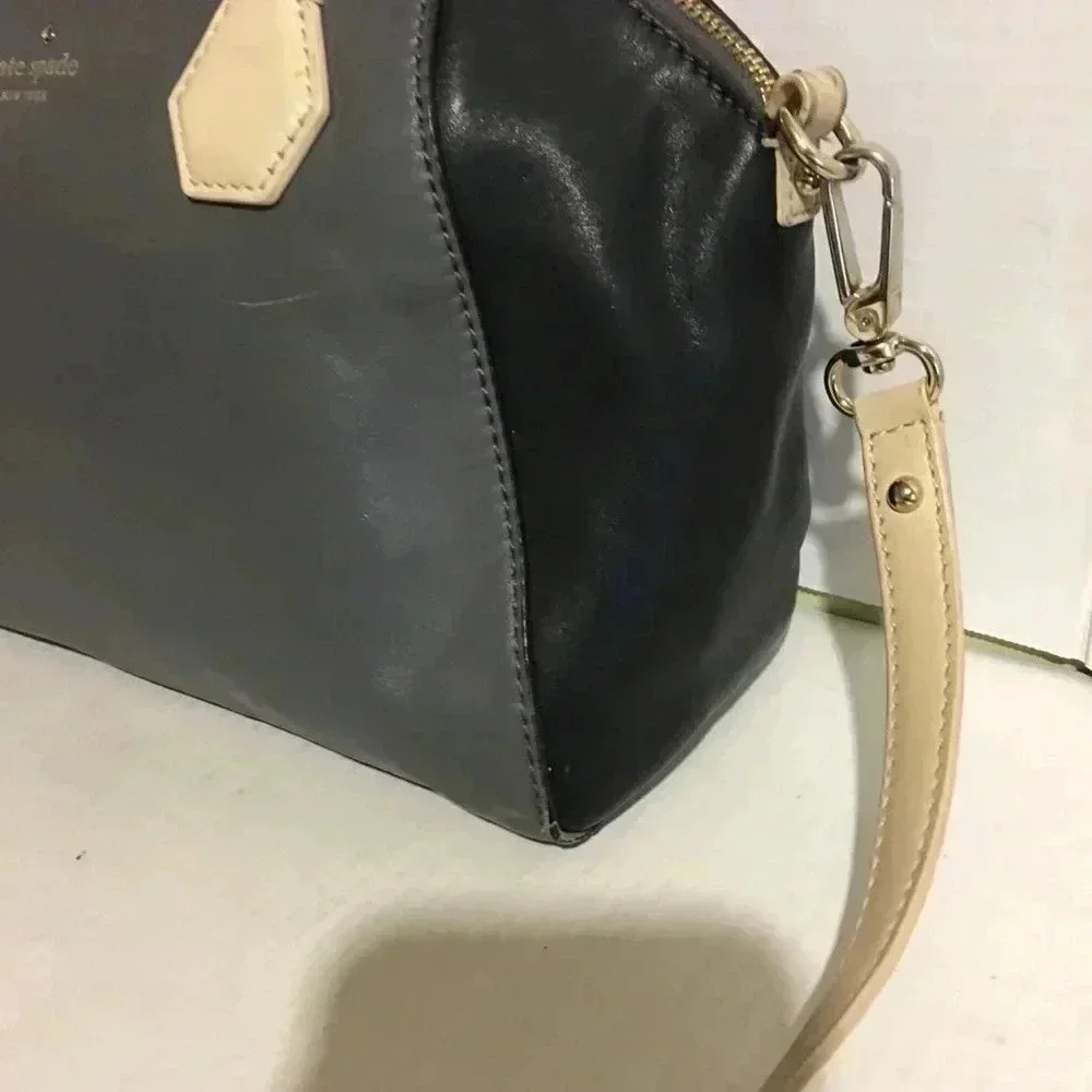 Kate Spade grey leather satchel handbag